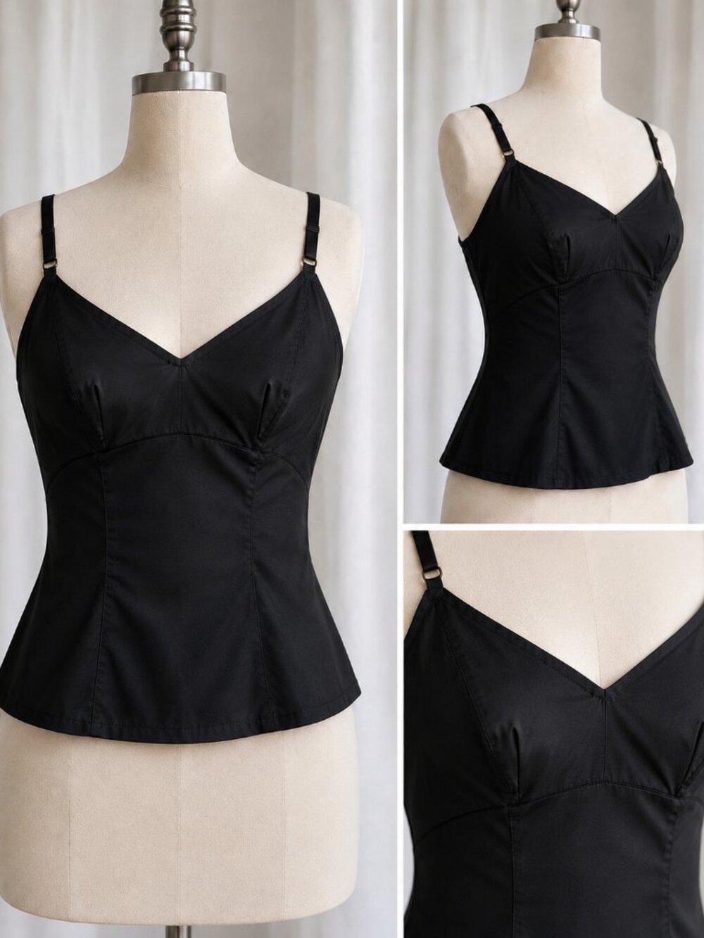 BLACK BUSTIER/CAMI TOP, SIZE 10, EUC, Annie Thompson, Y2K